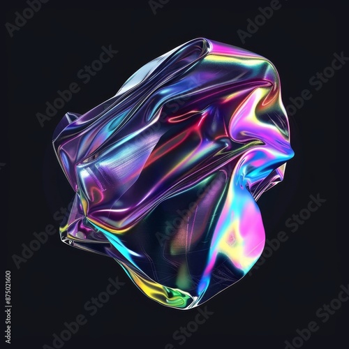 Abstract iridescent 3D shape