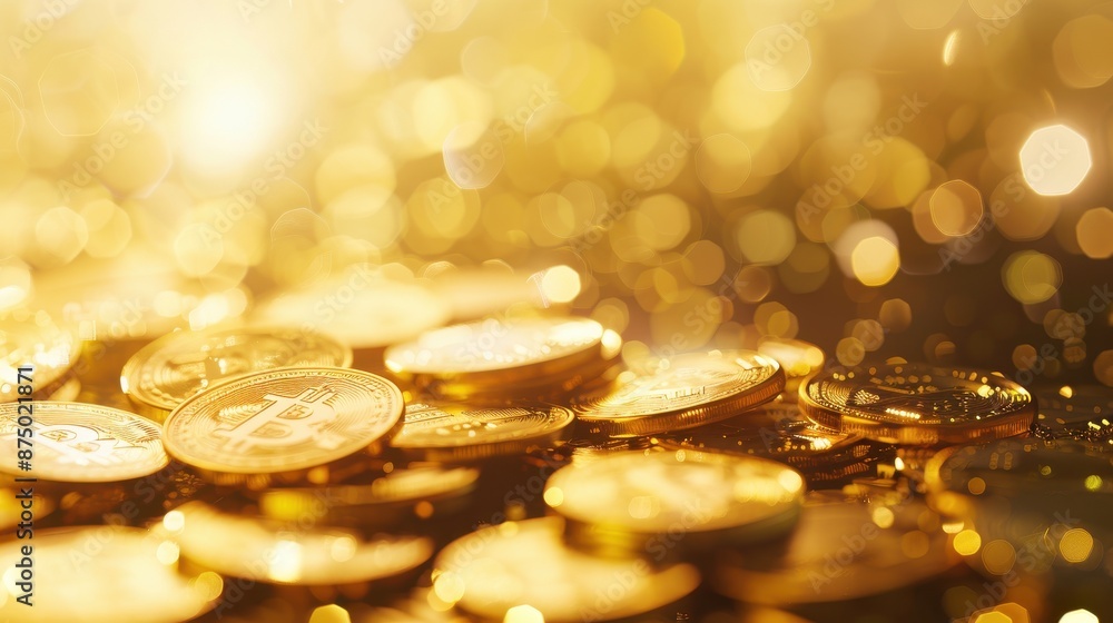 A professional photo of gold coins investment, high detail, realistic, illustration background A professional photo of gold coins investment, high detail, realistic, illustration background