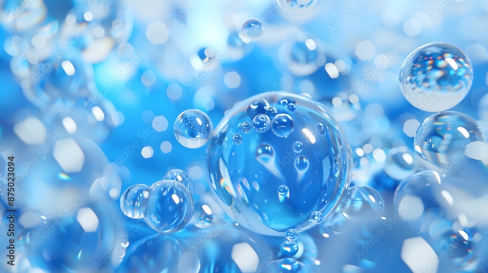 Molecule and Blue. cosmetics liquid ball background, 3d rendering. Molecule and Blue. cosmetics liquid ball background, 3d rendering.
