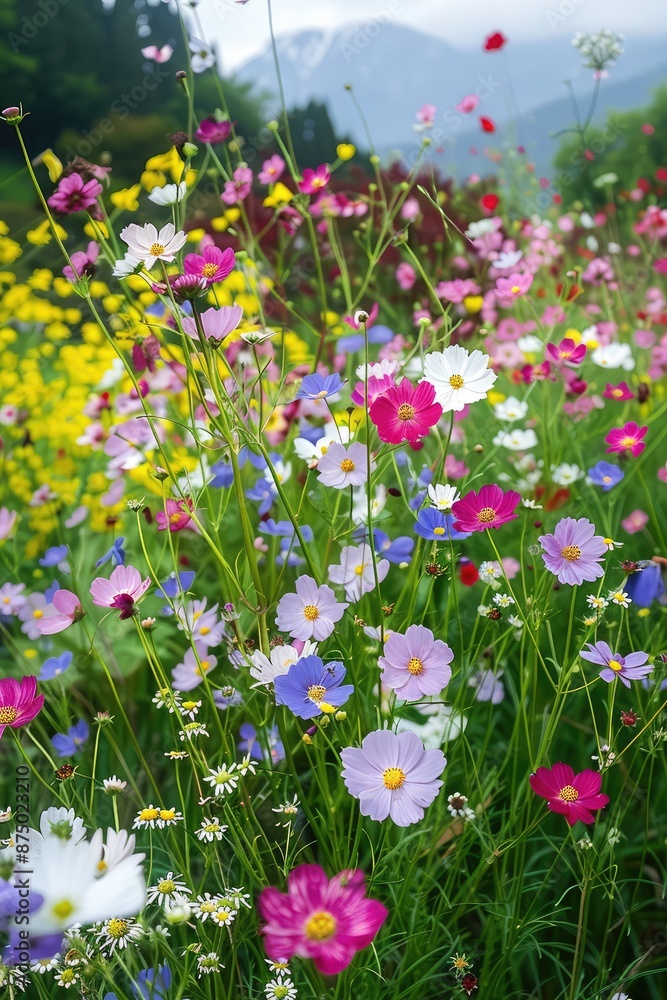 Colorful Wildflowers in Bloom Nature Art Colorful Wildflowers in Bloom Nature Art