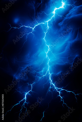 An abstract background showcasing blue lightning against a dark backdrop. The electric energy and striking light create a dramatic and intense visual effect, highlighting the power and dynamism of the