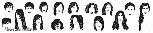 Wigs for creating different images. Different women's hairstyles.