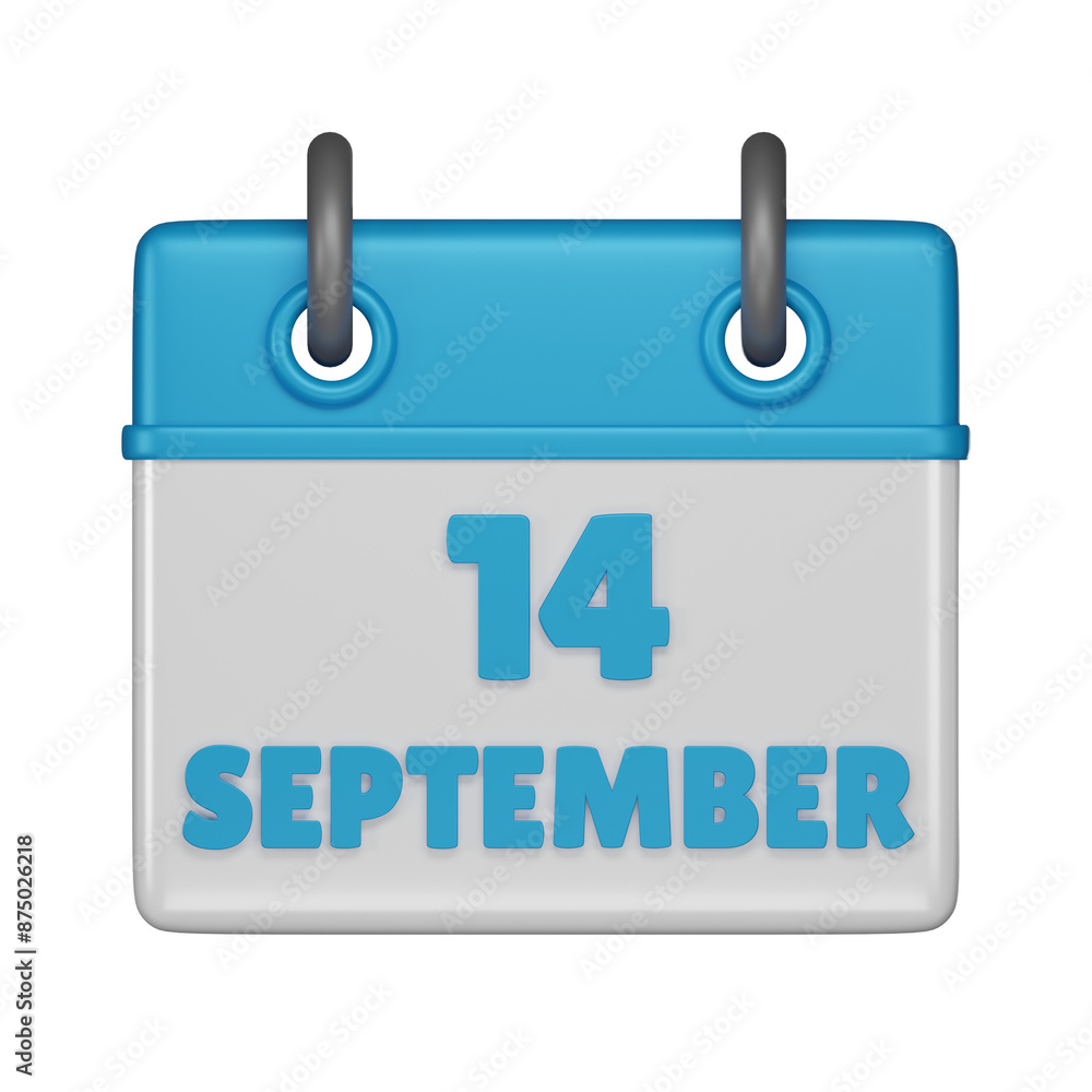 14 September calendar 3d icon 14 September calendar 3d icon