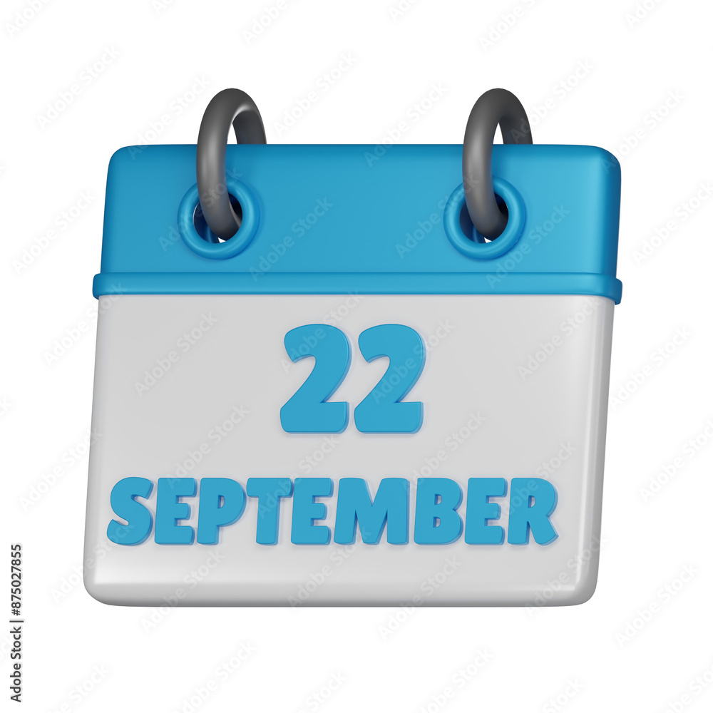22 September calendar 3d icon 22 September calendar 3d icon