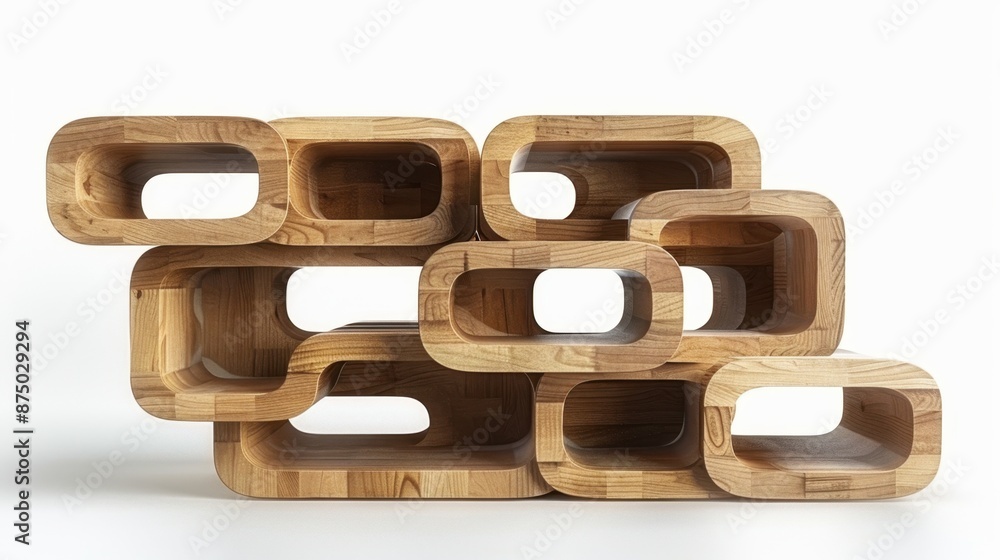 Modular Shelves ,minimal, isolate white background