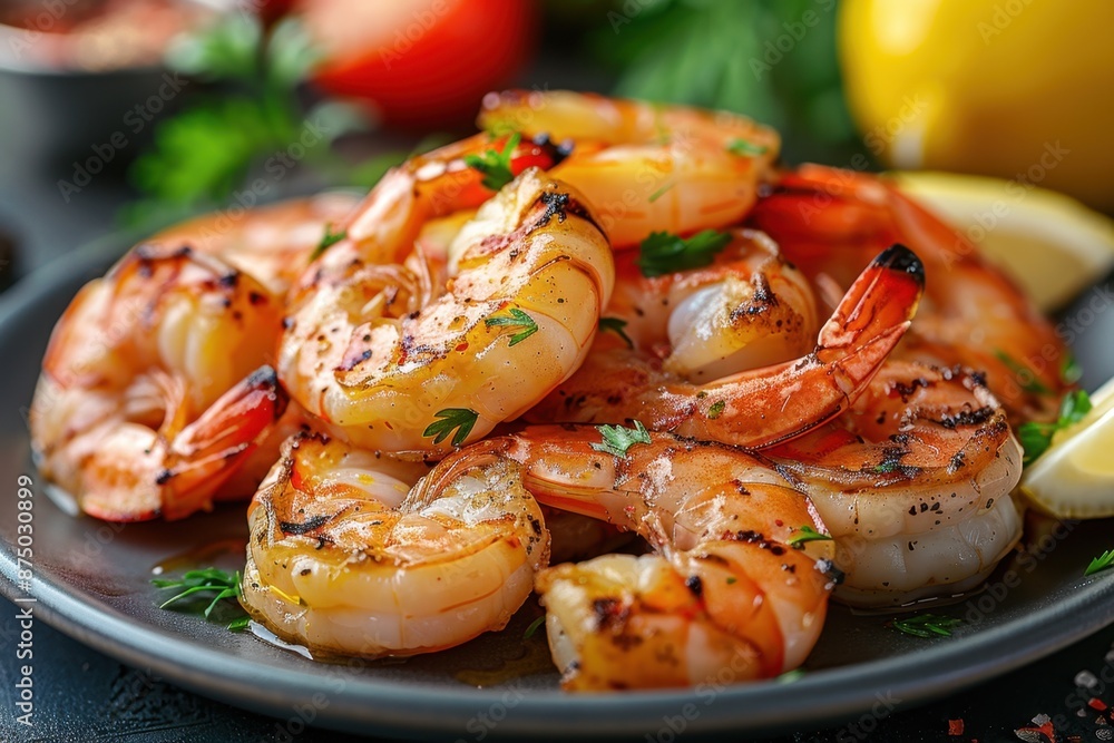 Grill Shrimp ,isolate ,minimal, simple background Grill Shrimp ,isolate ,minimal, simple background