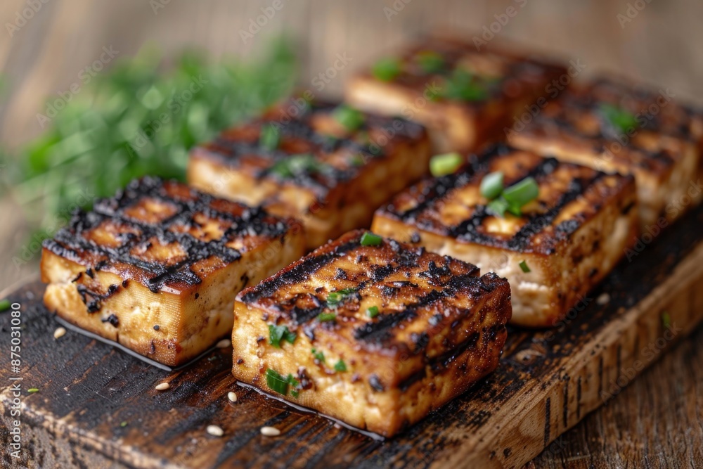 Grill Tofu ,isolate ,minimal, simple background Grill Tofu ,isolate ,minimal, simple background