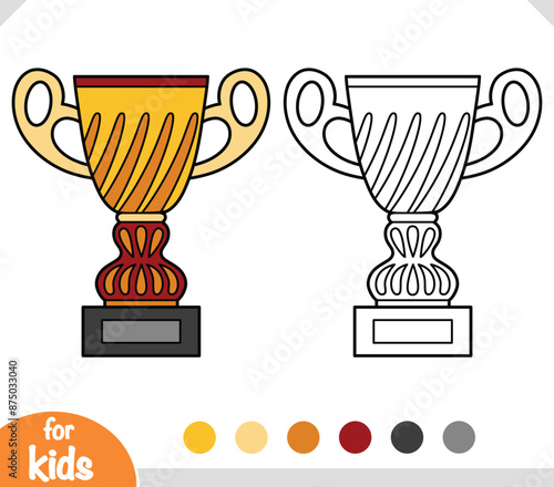 Coloring book for kids, Sports trophy cup