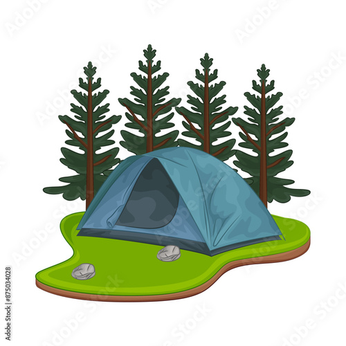 Illustration of camping tent 