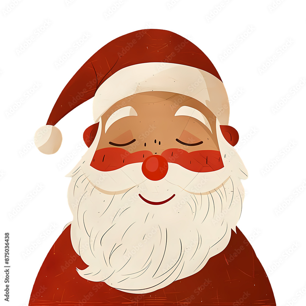 Happy Santa Illustration in Minimal Nordic Style: White, Red Colors, Solid Nordic Aesthetic, Transparent background Happy Santa Illustration in Minimal Nordic Style: White, Red Colors, Solid Nordic Aesthetic, Transparent background