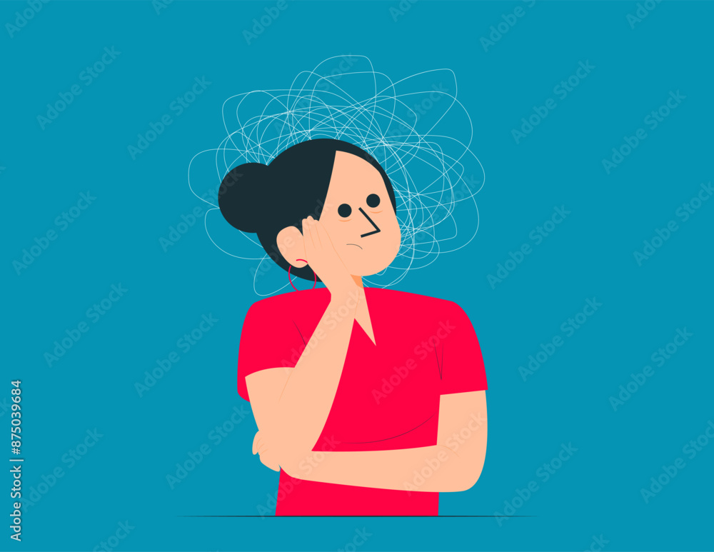 Tangled thoughts. Overthinking concept illustration Tangled thoughts. Overthinking concept illustration