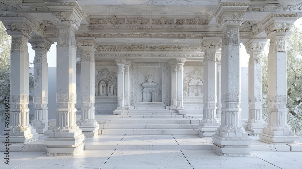 Obraz premium A digital replica of a historic monument restored using BIM technology, preserving cultural heritage and architectural details