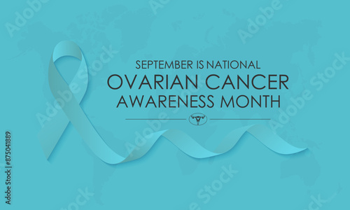National Ovarian Cancer Awareness Month. Greeting card, poster, Ribbon, banner, Vector Template.