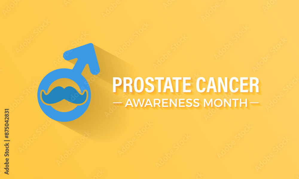 Obraz premium National Prostate Cancer Awareness Month. Health Care concept Greeting card, poster, Ribbon, banner, Vector Template.