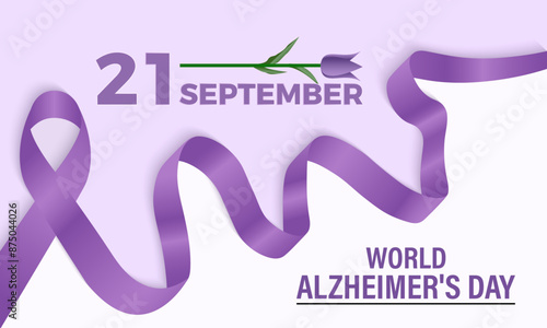 World Alzheimers Day. Health Care concept Greeting card, poster, Ribbon, banner, Vector Template.