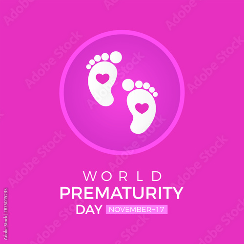 world prematurity day in september. Health Care concept Greeting card, poster, Ribbon, banner, Vector Template.