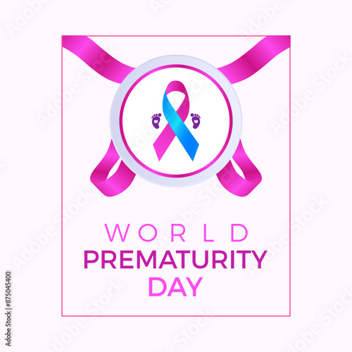 world prematurity day in september. Health Care concept Greeting card, poster, Ribbon, banner, Vector Template.