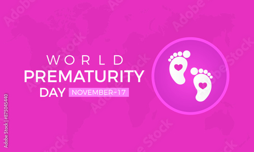 world prematurity day in september. Health Care concept Greeting card, poster, Ribbon, banner, Vector Template.