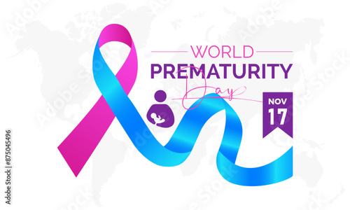 world prematurity day in september. Health Care concept Greeting card, poster, Ribbon, banner, Vector Template.