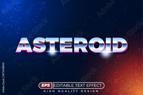 Editable 3D text effect asteroid