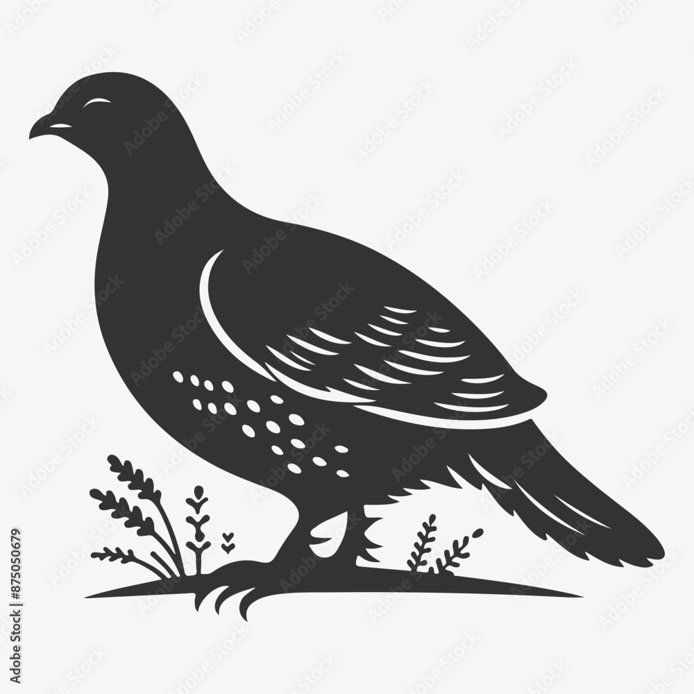 Fototapeta premium Majestic Grouse Silhouette, A Stunning Representation of Wilderness Beauty