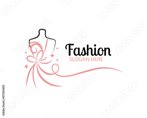 Monochrome Bridal Gowns Boutique Logo Ideas, Sign, Icon, Mannequin, Fashion, Beautiful Bride, Boutique Bridal Logo Illustration Vector Design