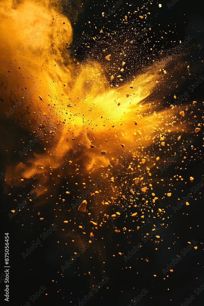 explosion of color particles on a dark background explosion of color particles on a dark background