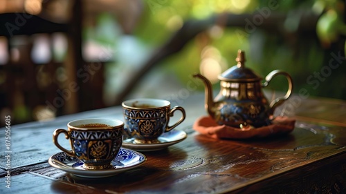 Turkish coffee. selective focus. Generative AI,