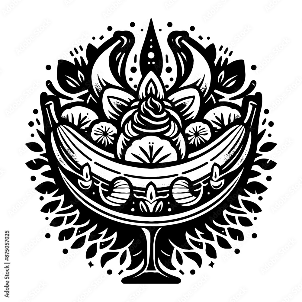 ice cream in decorative emblem ornament, Victorian, art deco, art nouveau, boho, bohemian, folk, flourish ice cream in decorative emblem ornament, Victorian, art deco, art nouveau, boho, bohemian, folk, flourish