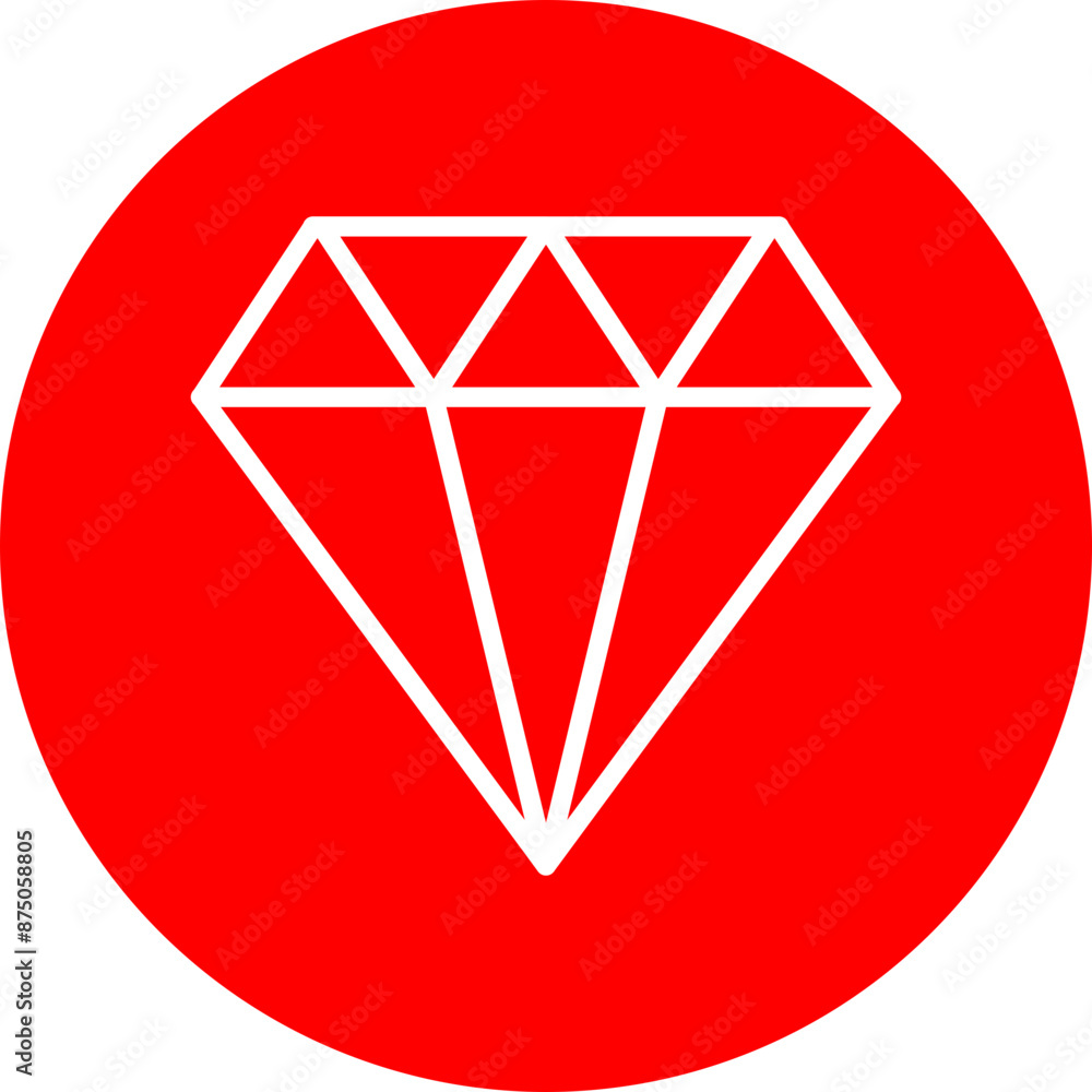 Diamond Vector Line White Circle Red Diamond Vector Line White Circle Red