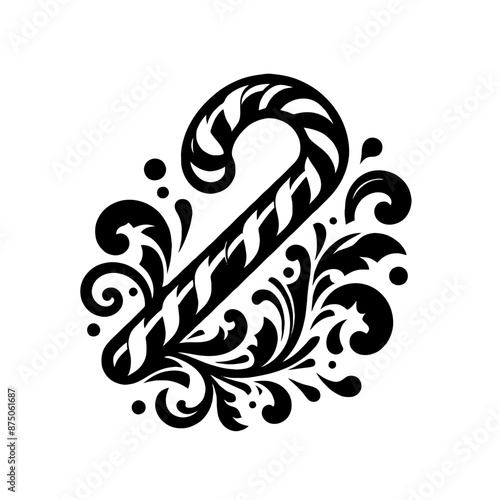 candy in decorative emblem ornament, Victorian, art deco, art nouveau, boho, bohemian,  folk, flourish