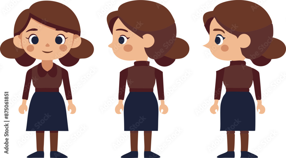 Cute Cartoon Character Model With Different Poses Cute Cartoon Character Model With Different Poses