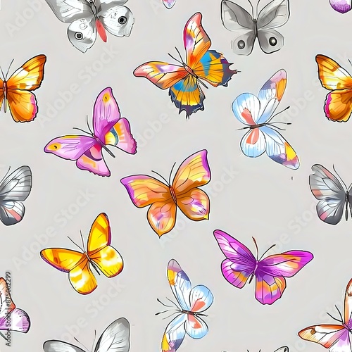 Painterly Style Butterfly Background Print