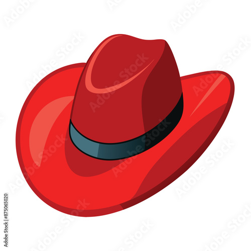 Illustration of Red cowboy hat Isolated