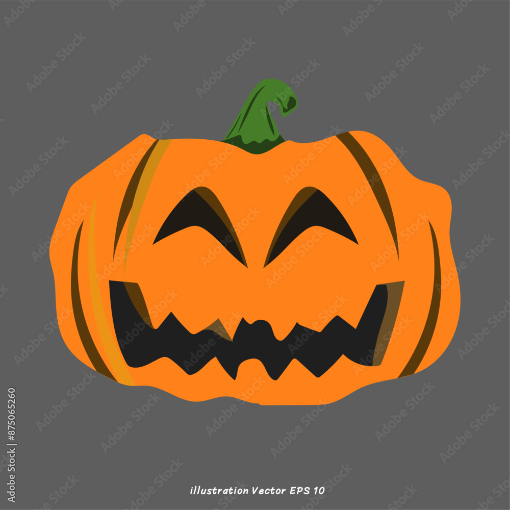 Naklejka premium Pumpkin Halloween elements Vector, isolated on gray background, Vector illustration EPS 10