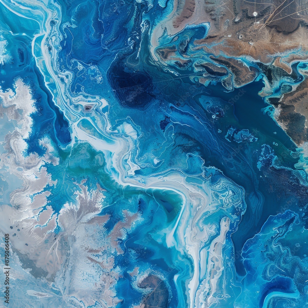 Swirling Blue Ocean Textures from Above Swirling Blue Ocean Textures from Above