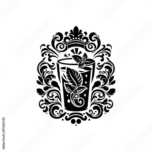 vegetable in decorative emblem ornament.