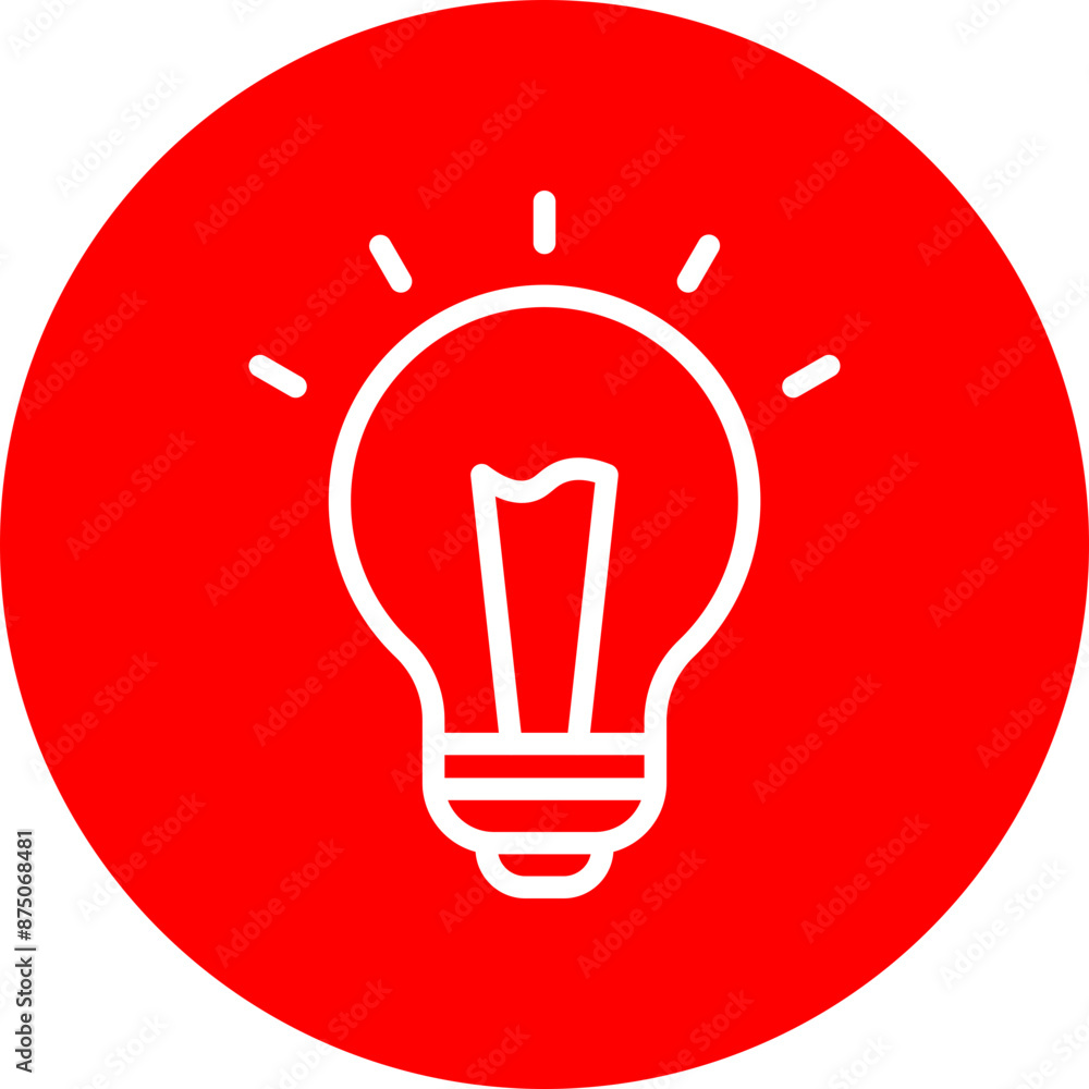 Idea Vector Line White Circle Red Idea Vector Line White Circle Red