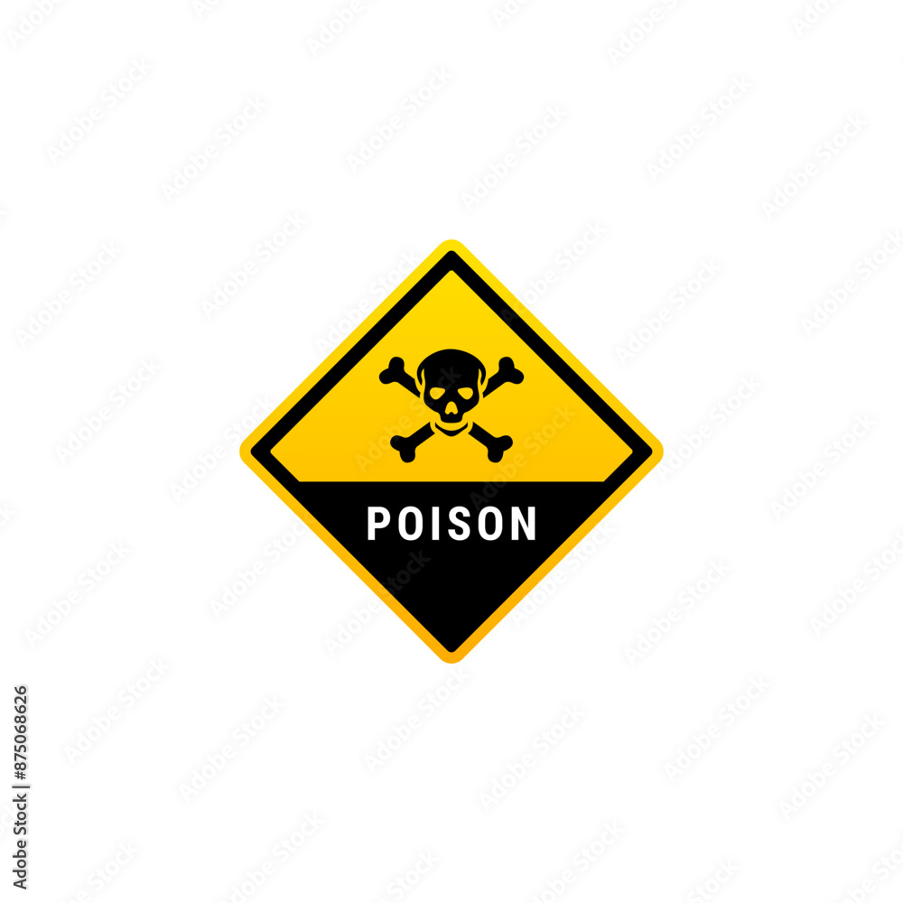 Poison warning label or poison danger sign vector isolated. Best poison warning sign for caution or warning label on your product. Poison warning label or poison danger sign vector isolated. Best poison warning sign for caution or warning label on your product.