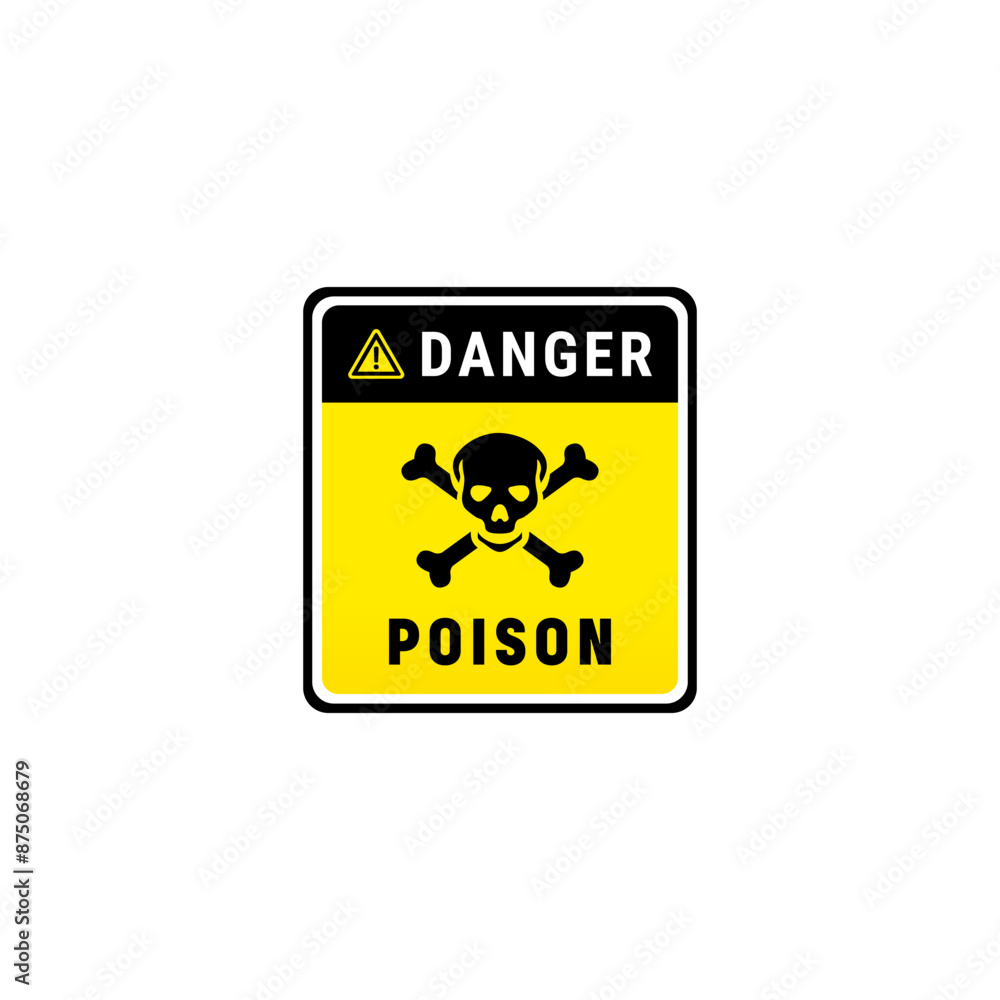 Poison warning sign or poison danger label vector isolated. Best poison warning sign for caution or warning label on your product. Poison warning sign or poison danger label vector isolated. Best poison warning sign for caution or warning label on your product.