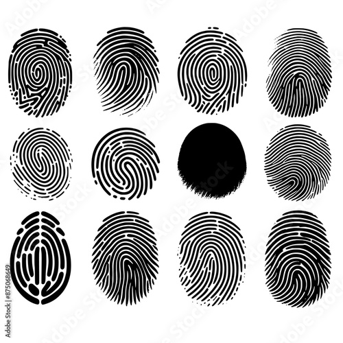 fingerprint set vector isolated