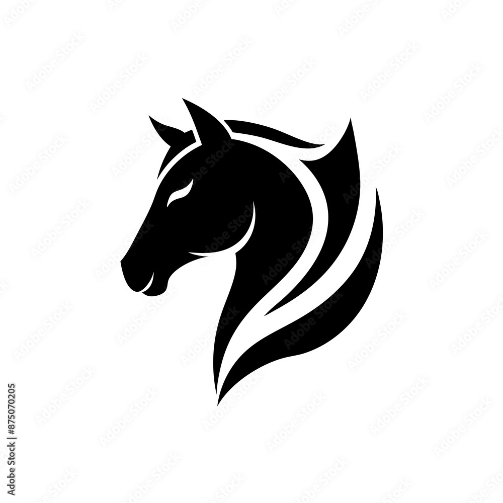horse head black silhouette vector design horse head black silhouette vector design