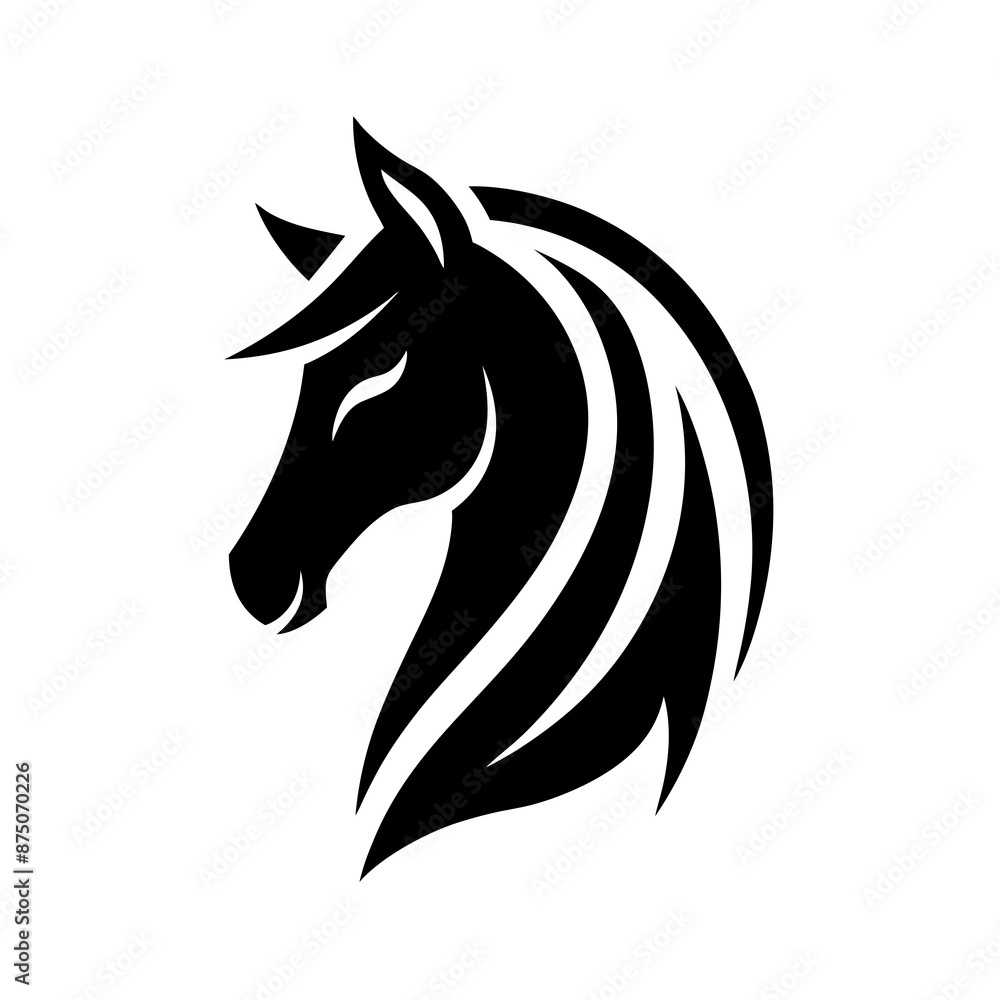 horse head black silhouette vector design horse head black silhouette vector design