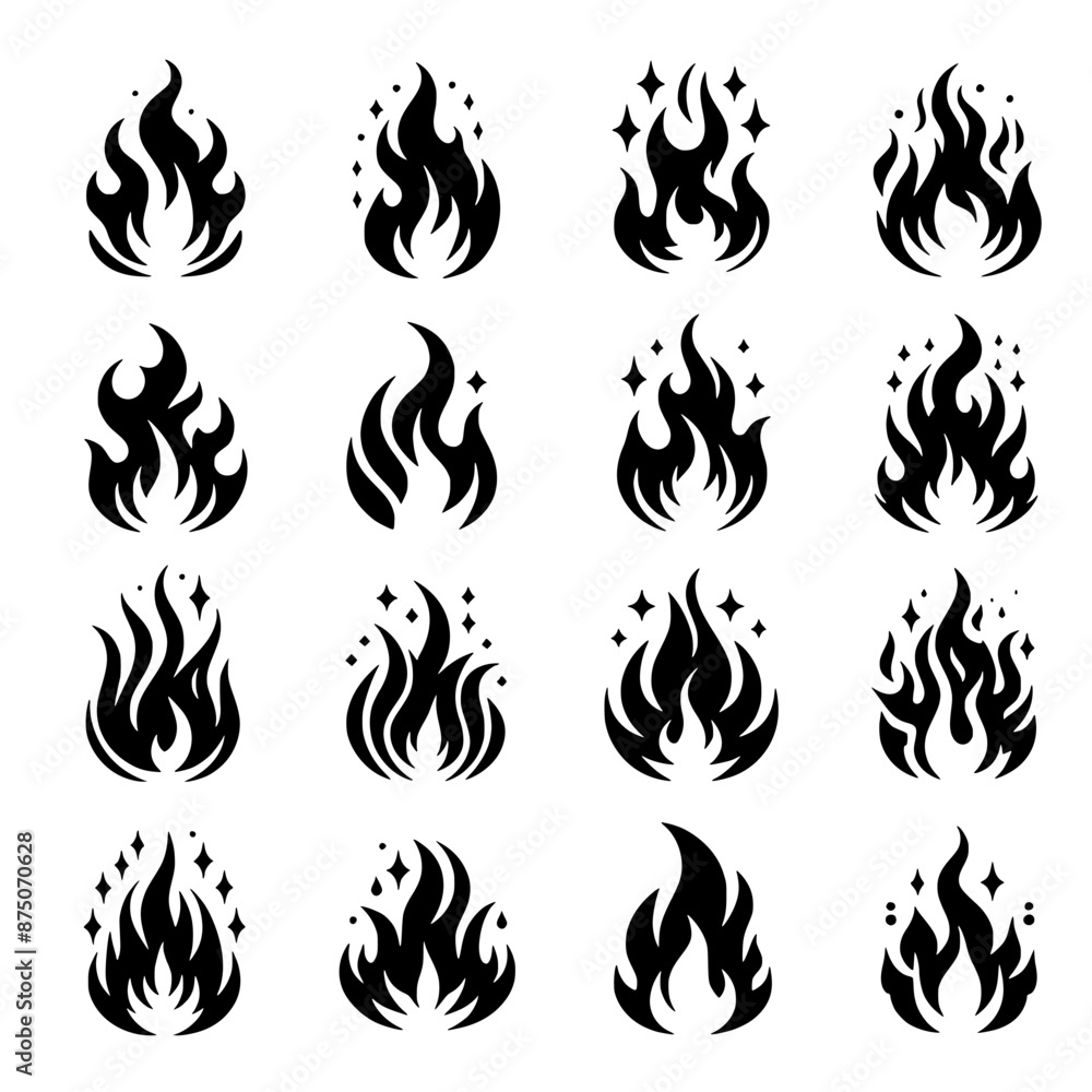 fire flame set vector isolated fire flame set vector isolated