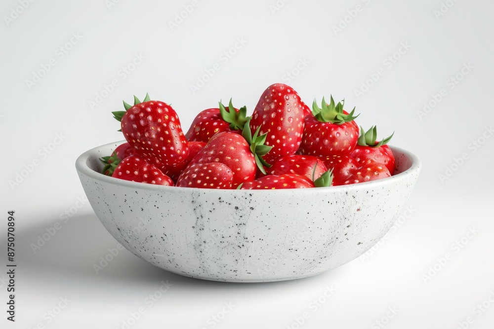 A vibrant cluster of juicy red strawberries arranged in a beautiful ceramic bowl, perfect for a healthy snack or dessert. The strawberries are ripe and ready to be devoured. A vibrant cluster of juicy red strawberries arranged in a beautiful ceramic bowl, perfect for a healthy snack or dessert. The strawberries are ripe and ready to be devoured.