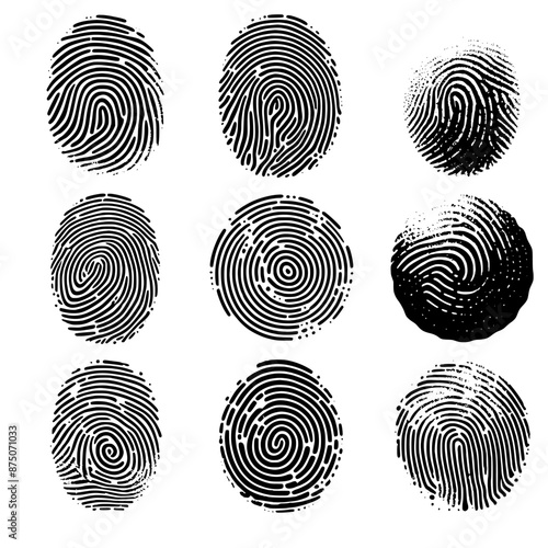 fingerprint set vector isolated