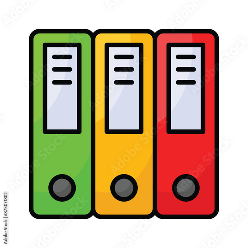 Well designed icon of file folders, premium vector of document archives, binders vector design