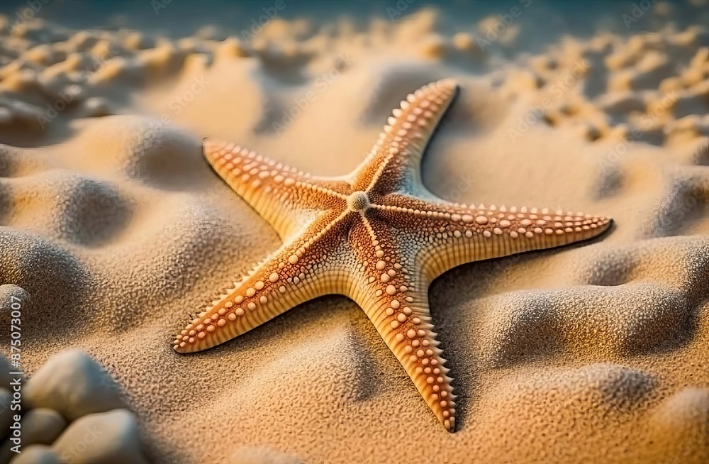 starfish on the beach in the sea. Generative AI, starfish on the beach in the sea. Generative AI,