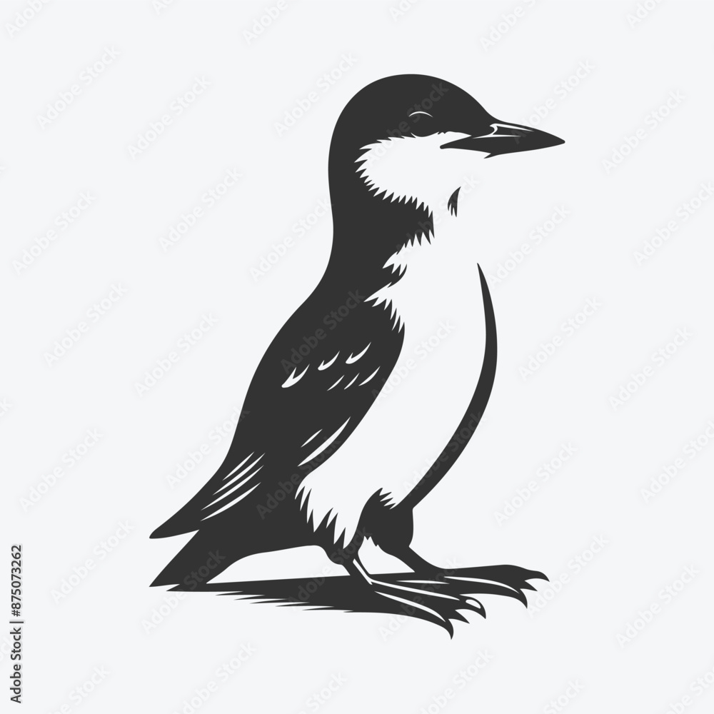 Fototapeta premium Graceful Murrelet Silhouette Against the Sunset
