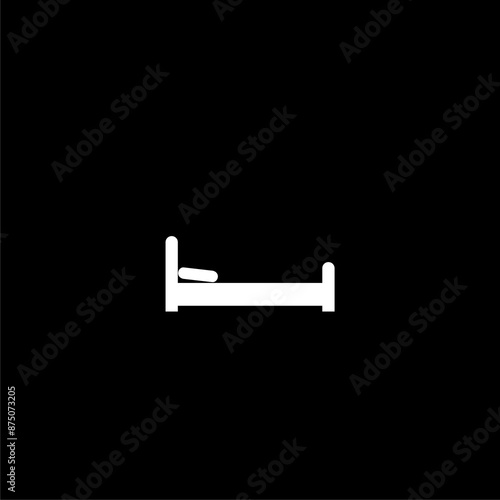 Bed icon design isolated on black background